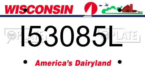 I53085L Wisconsin License Plate