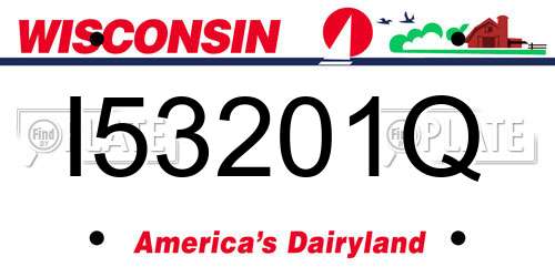 I53201Q Wisconsin License Plate
