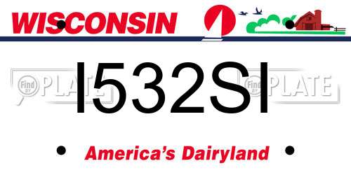I532SI Wisconsin License Plate