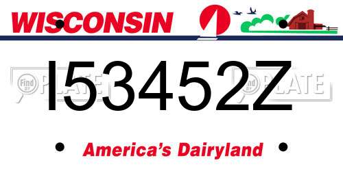 I53452Z Wisconsin License Plate