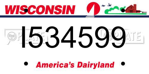 I534599 Wisconsin License Plate