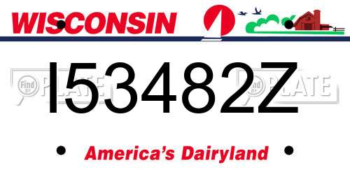 I53482Z Wisconsin License Plate