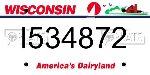I534872 Wisconsin License Plate