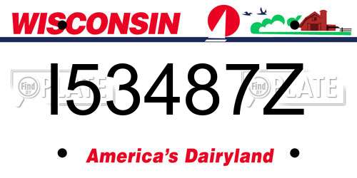 I53487Z Wisconsin License Plate