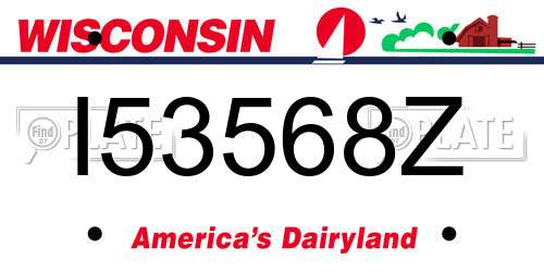 I53568Z Wisconsin License Plate