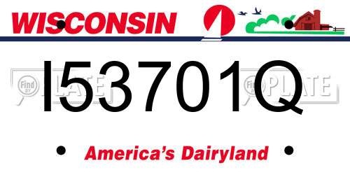 I53701Q Wisconsin License Plate