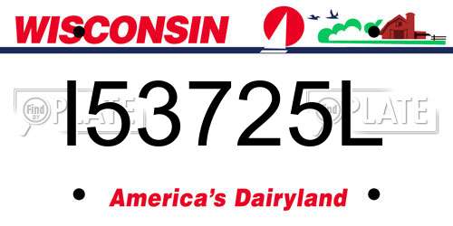 I53725L Wisconsin License Plate