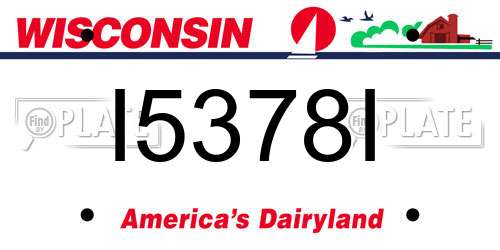 I5378I Wisconsin License Plate