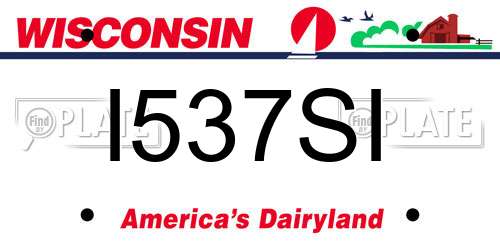 I537SI Wisconsin License Plate