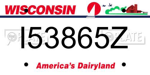 I53865Z Wisconsin License Plate