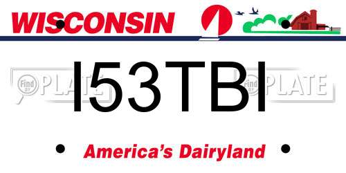I53TBI Wisconsin License Plate