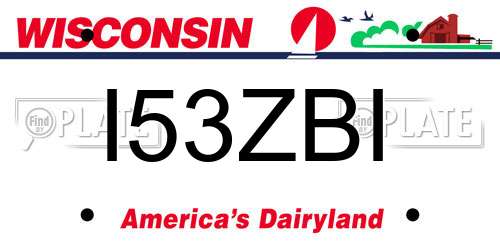 I53ZBI Wisconsin License Plate