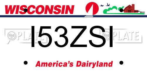 I53ZSI Wisconsin License Plate