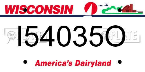 I54035O Wisconsin License Plate