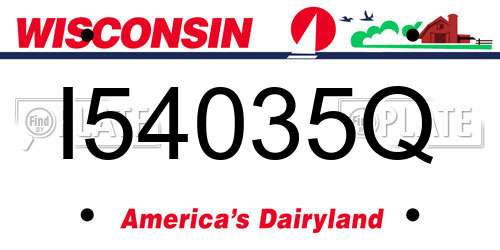 I54035Q Wisconsin License Plate