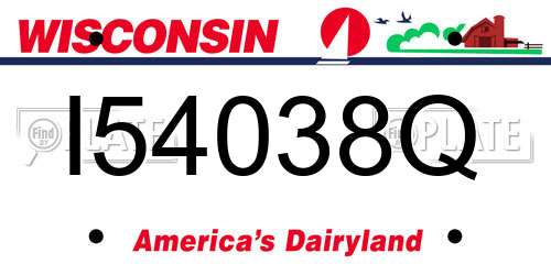 I54038Q Wisconsin License Plate