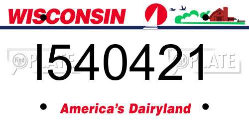 I540421 Wisconsin License Plate