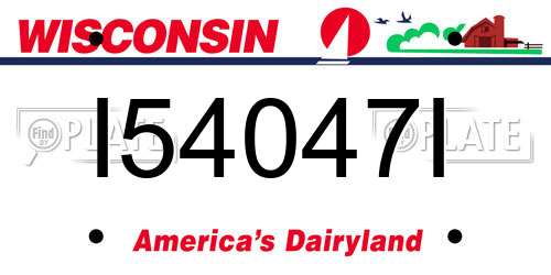 I54047I Wisconsin License Plate