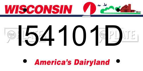 I54101D Wisconsin License Plate
