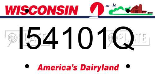 I54101Q Wisconsin License Plate