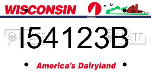 I54123B Wisconsin License Plate