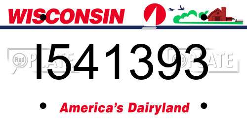I541393 Wisconsin License Plate