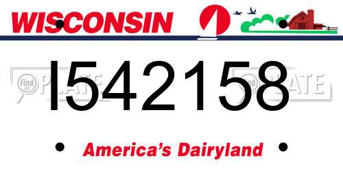 I542158 Wisconsin License Plate