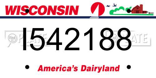 I542188 Wisconsin License Plate