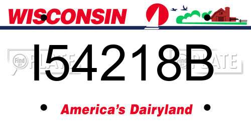 I54218B Wisconsin License Plate
