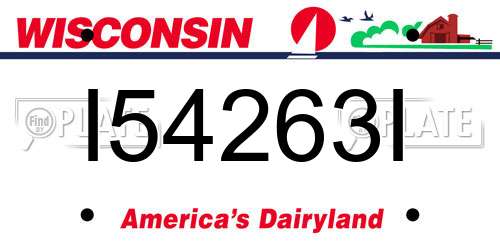 I54263I Wisconsin License Plate