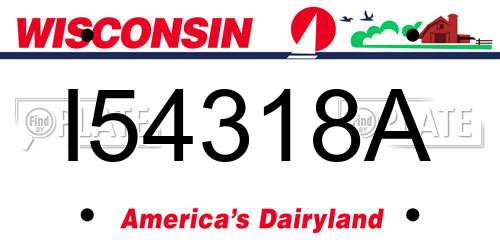 I54318A Wisconsin License Plate