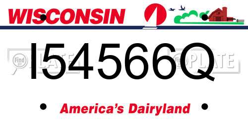 I54566Q Wisconsin License Plate