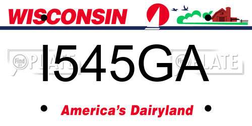 I545GA Wisconsin License Plate
