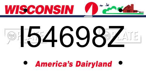 I54698Z Wisconsin License Plate