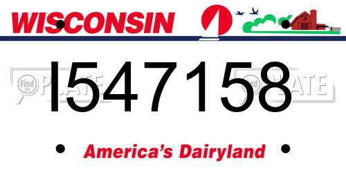 I547158 Wisconsin License Plate