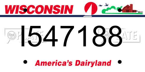 I547188 Wisconsin License Plate