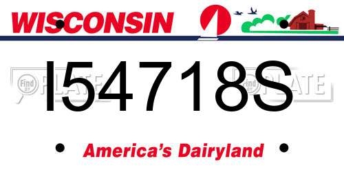 I54718S Wisconsin License Plate