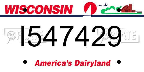 I547429 Wisconsin License Plate