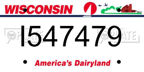 I547479 Wisconsin License Plate