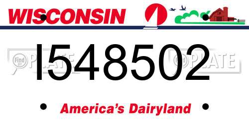 I548502 Wisconsin License Plate