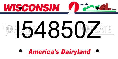 I54850Z Wisconsin License Plate