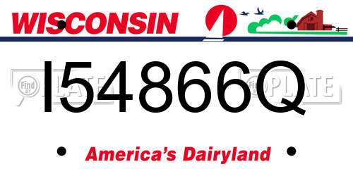 I54866Q Wisconsin License Plate