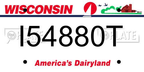 I54880T Wisconsin License Plate