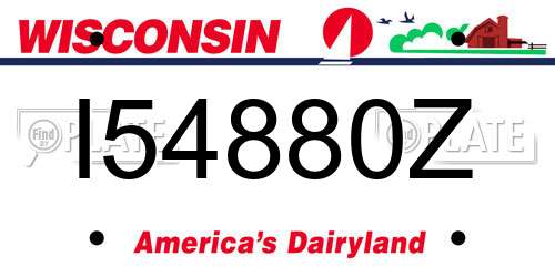 I54880Z Wisconsin License Plate