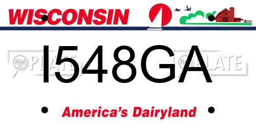 I548GA Wisconsin License Plate