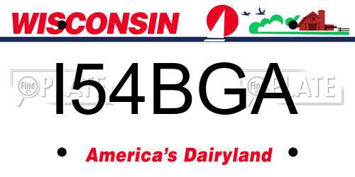 I54BGA Wisconsin License Plate