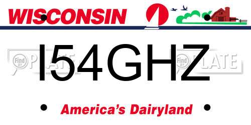 I54GHZ Wisconsin License Plate