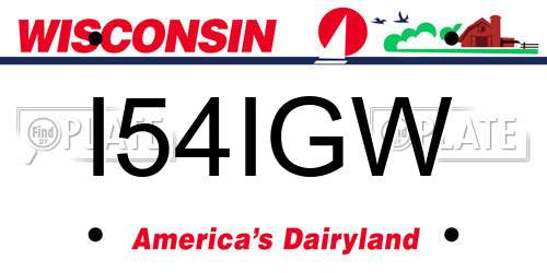 I54IGW Wisconsin License Plate