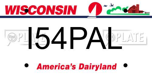 I54PAL Wisconsin License Plate