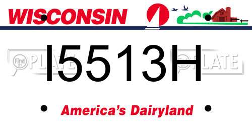 I5513H Wisconsin License Plate